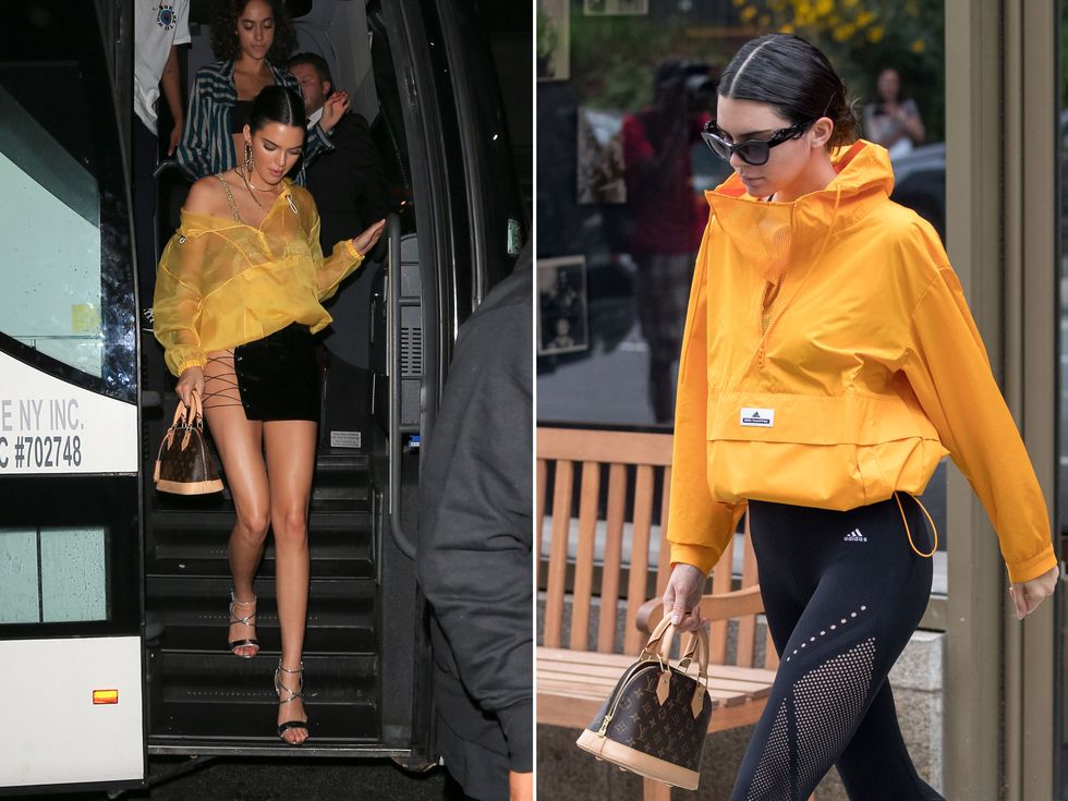 Kendall Jenner's Louis Vuitton Alma BB handbag – Kim Kardashian's Prada  handbag