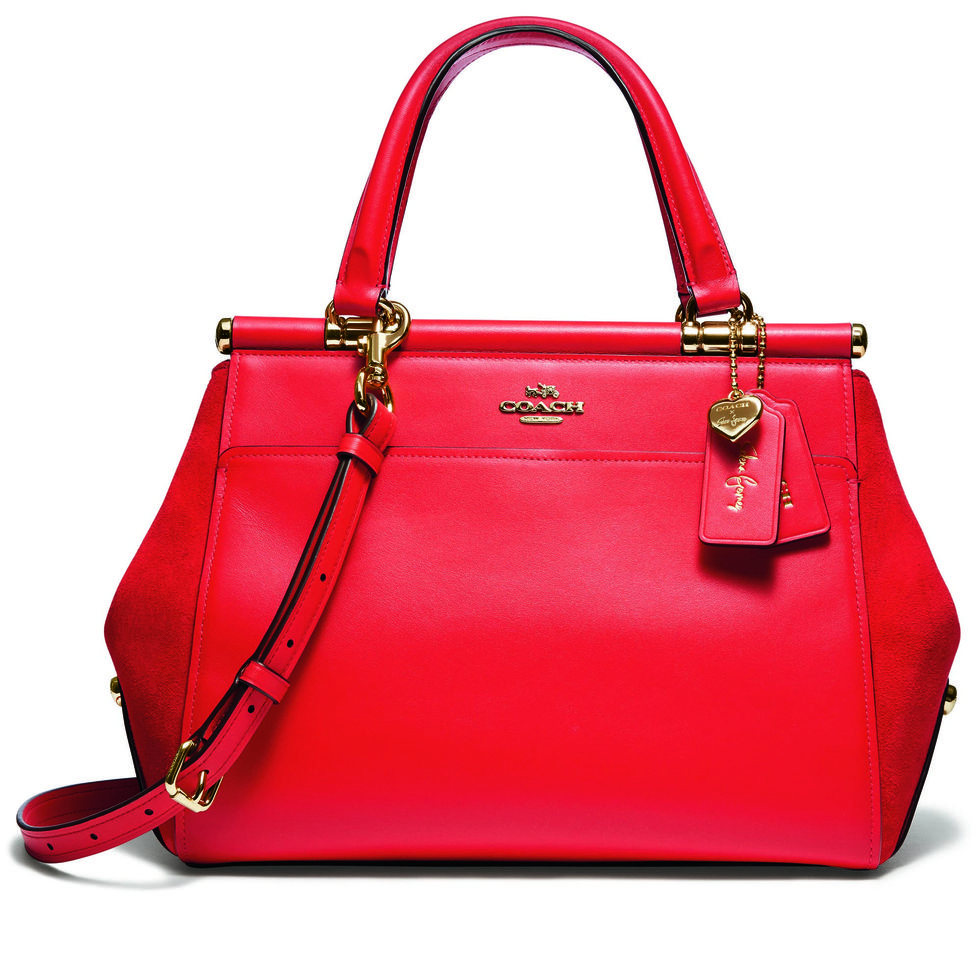 Handbag, Bag, Red, Fashion accessory, Shoulder bag, Hand luggage, Material property, Leather, Luggage and bags, Magenta, 