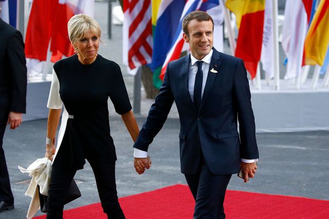 Brigitte and President Emmanuel Macron in Hamburg