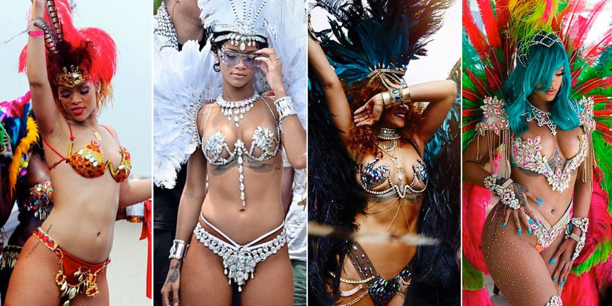 All Of Rihannas Crop Over Festival Outfits Rihanna Barbados Carnival