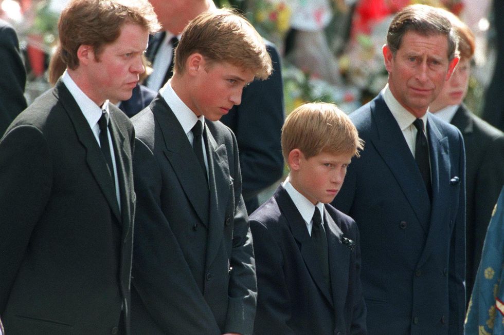 Prince Harry Prince William Charles funeral