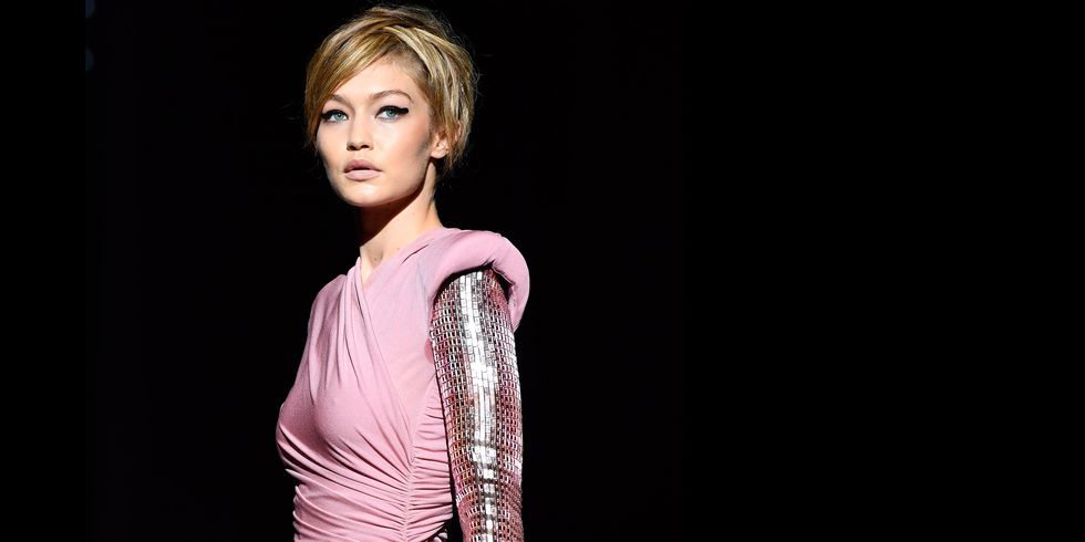 Gigi Hadid on the Tom Ford catwalk