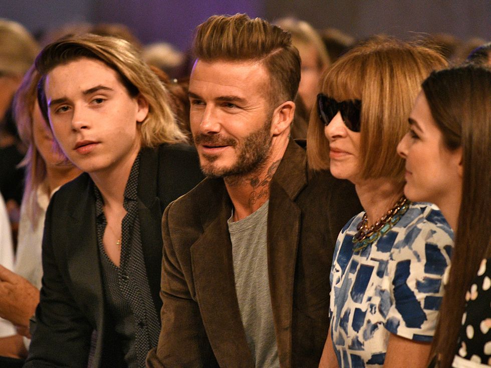 Beckham family on the Victoria Beckham front row