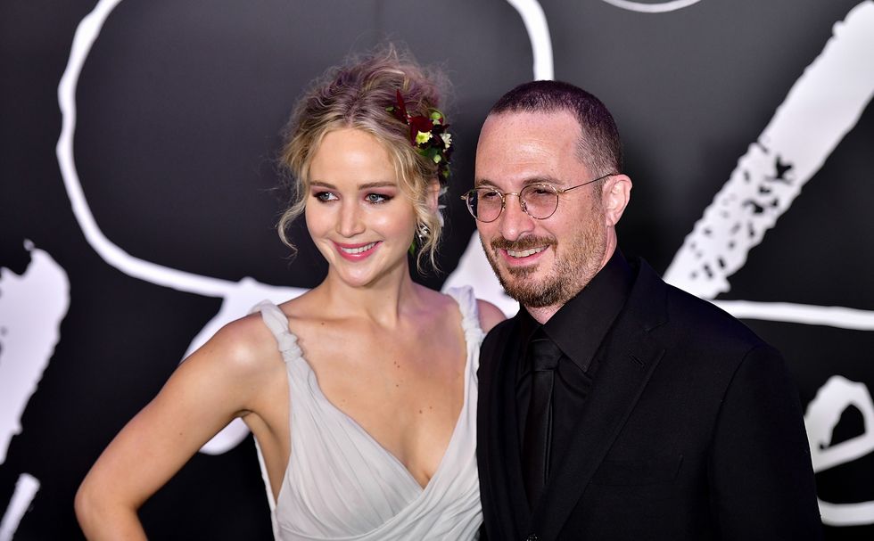 Jennifer Lawrence and Darren Aronofsky at the Mother! premiere