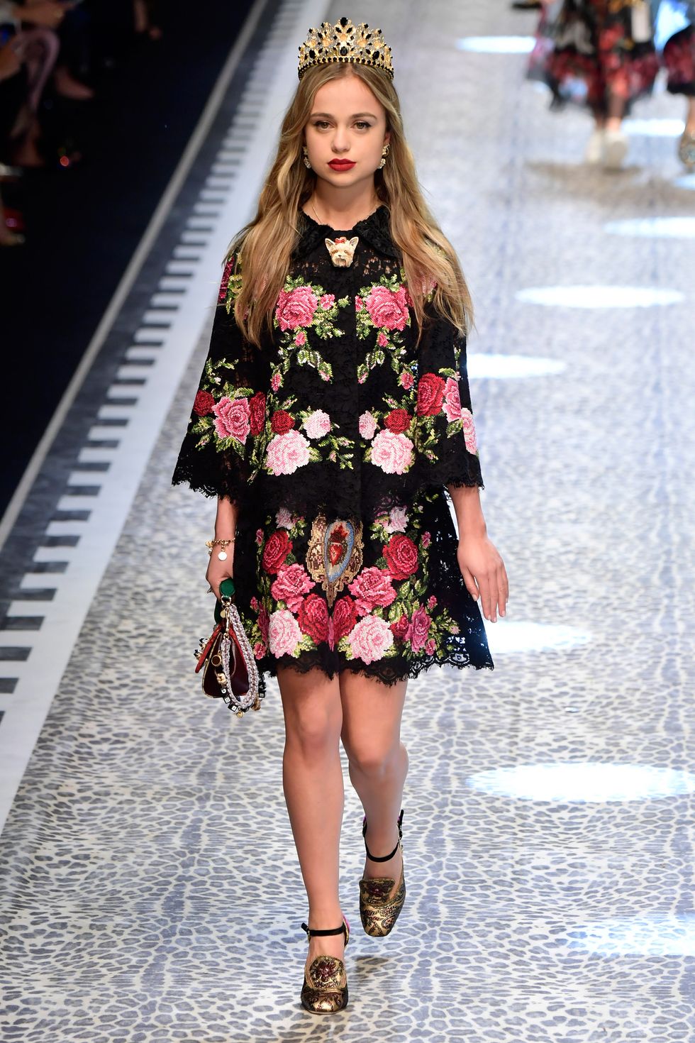 Amelia Windsor on the Dolce & Gabbana catwalk