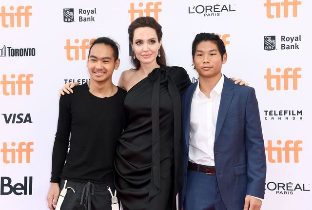 Maddox Jolie-Pitt, Angelina Jolie, and Pax Jolie-Pitt  at the TFF