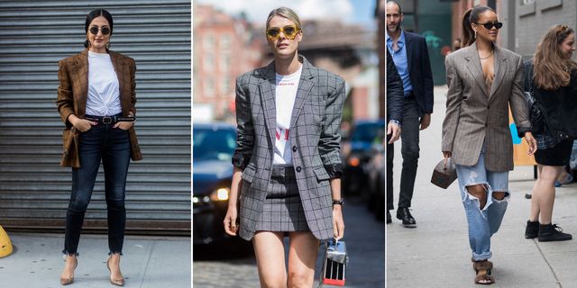 Checked blazer trend at New York Fashion Week