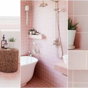 Pink bathroom tiles