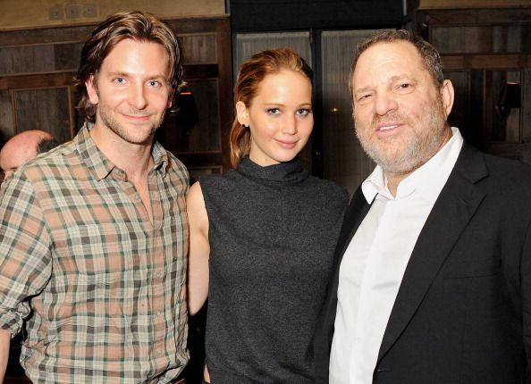 Bradley Cooper, Jennifer Lawrence and Harvey Weinstein