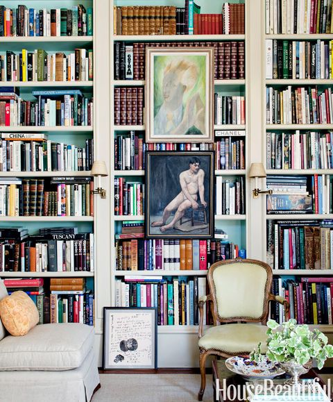 colorful bookshelf