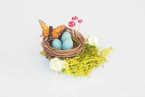 Bird nest, Nest, Easter, Turquoise, Bird toy, Easter egg, Bird supply, 