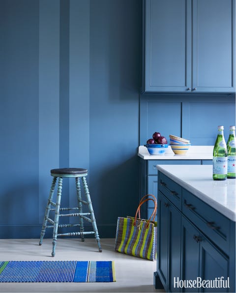 blue kitchen stool