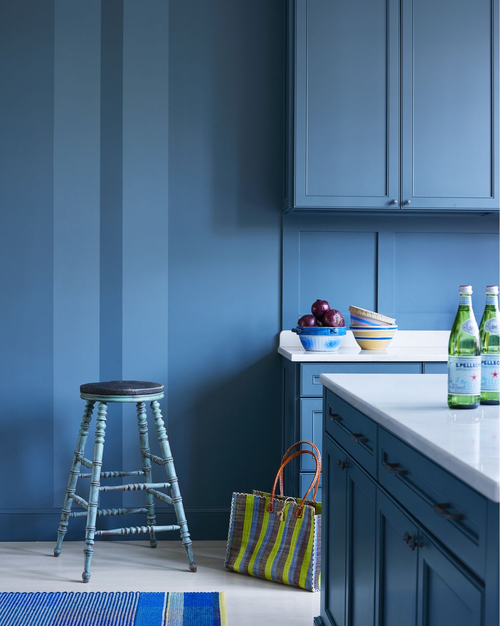 blue kitchen stool