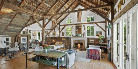 Converted English Barn House Home With Exposed Ceilings Image