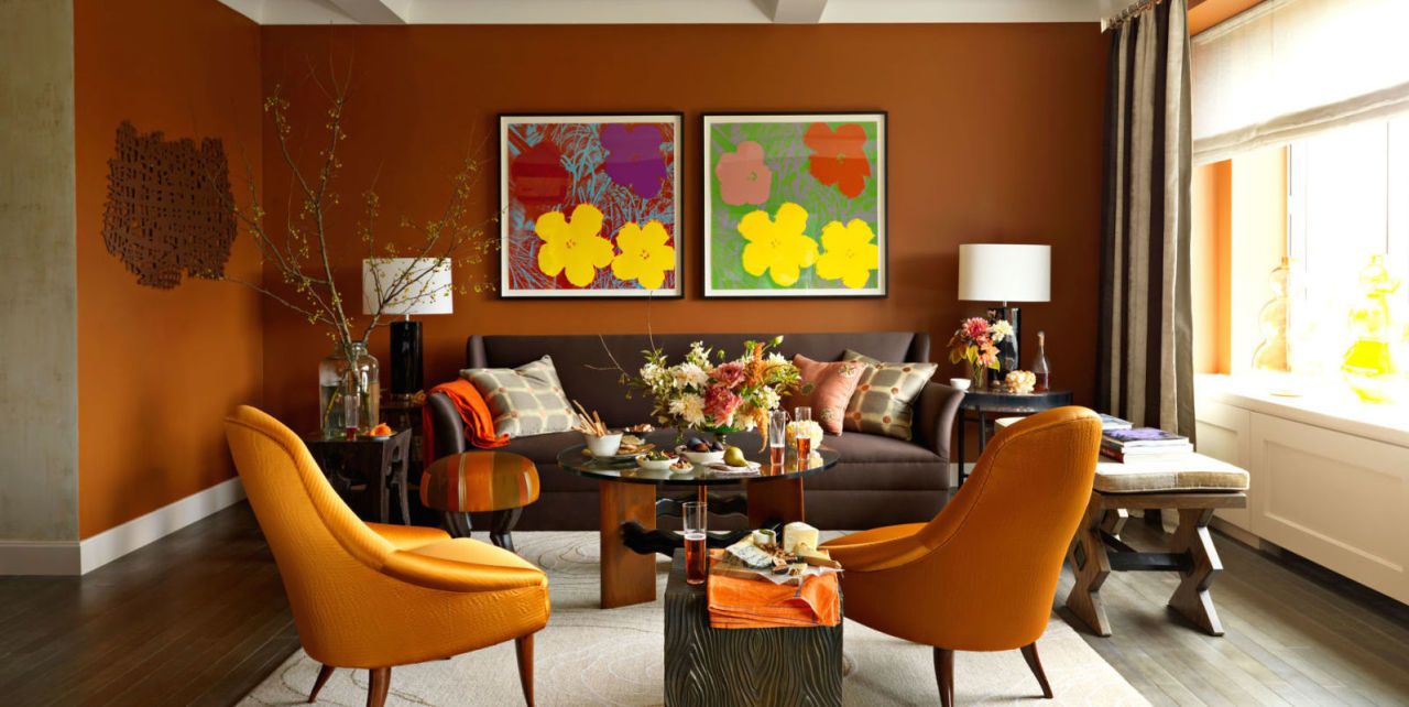 Orange painted outlet furniture