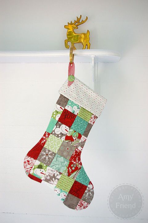 <p>Patchwork is a technique that's been around for quite some time           —  this blogger used a leftover piece of scrap fabric, held in place with a button, to hang from her mantle. </p><p><a href="http://blog.basicgrey.com/?p=3882" target="_blank"><em>Get the tutorial at Basic Grey »</em></a> </p>