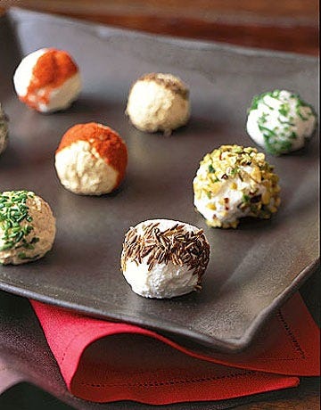 bolas de queso y yogur especiadas