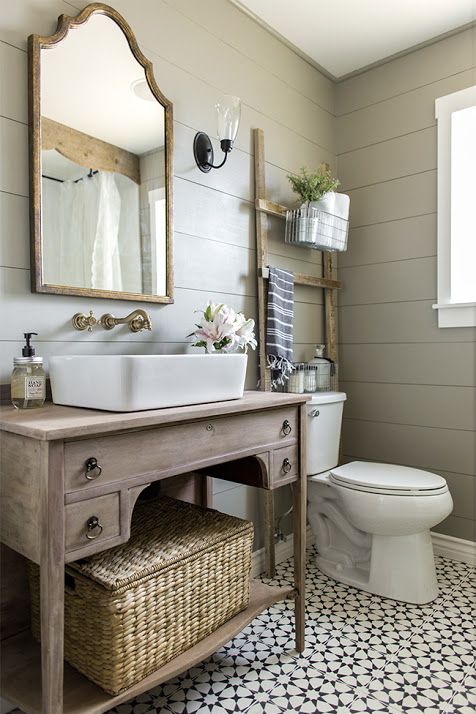 20 Best Farmhouse Bathroom Design Ideas, Small Country Bathroom Ideas