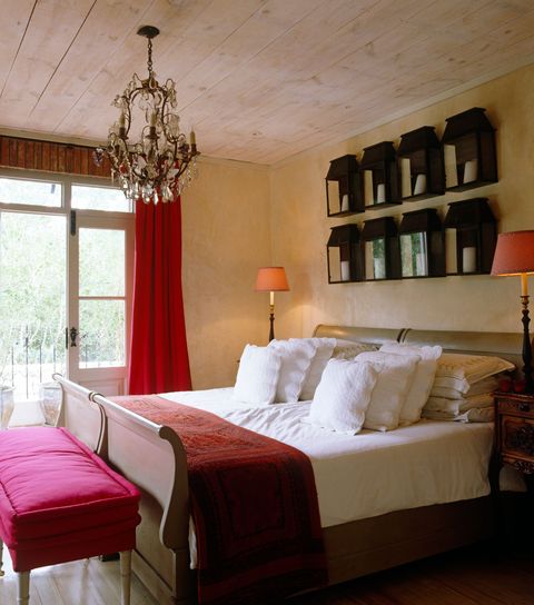 Bed, Room, Interior design, Wood, Lighting, Floor, Property, Wall, Textile, Furniture, 
