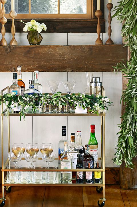 christmas bar cart