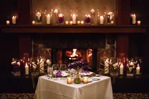 Photograph, Candle, Lighting, Function hall, Decoration, Event, Ceremony, Wedding reception, Restaurant, Interior design, 