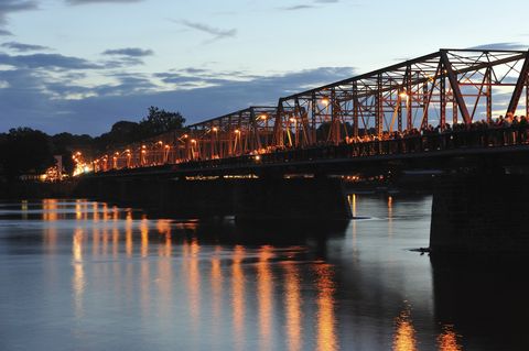 Reflection, Bridge, Water, Sky, River, Cantilever bridge, Waterway, Girder bridge, Truss bridge, Beam bridge, 