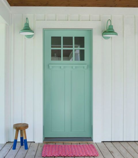 Wood, Green, Teal, Door, Home door, Floor, Flooring, Wall, Turquoise, Hardwood, 