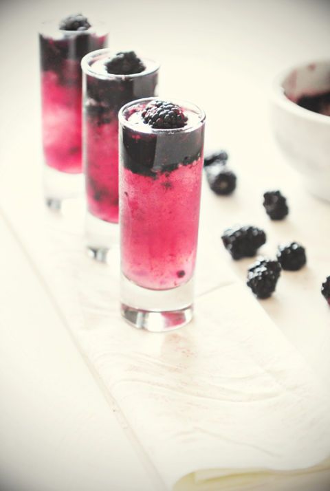 <p>Gin may not be the most popular choice when it comes to shots, but when combined with fresh blackberries and lemon juice, it transforms into a fruity, easily drinkable sip.</p><p><em>Recipe: </em><a href="http://dineanddish.net/2012/07/ahem-magic-mike-recipe-blackberry-gin-shooters/" target="_blank"><em>Dine & Dish</em></a></p>