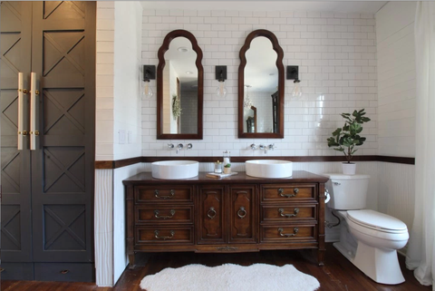Wood, Plumbing fixture, Bathroom sink, Room, Architecture, Interior design, Property, Wall, Tap, Drawer, 