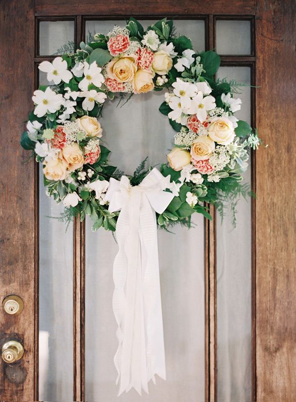 LNIMI Begonia Rose Flower Wreath Door Wreath for Home Front Door Hanging Wedding Wall Party Window Decoration 