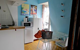 Room, Interior design, Furniture, House, Floor, Home, Teal, Turquoise, Bag, Home appliance, 