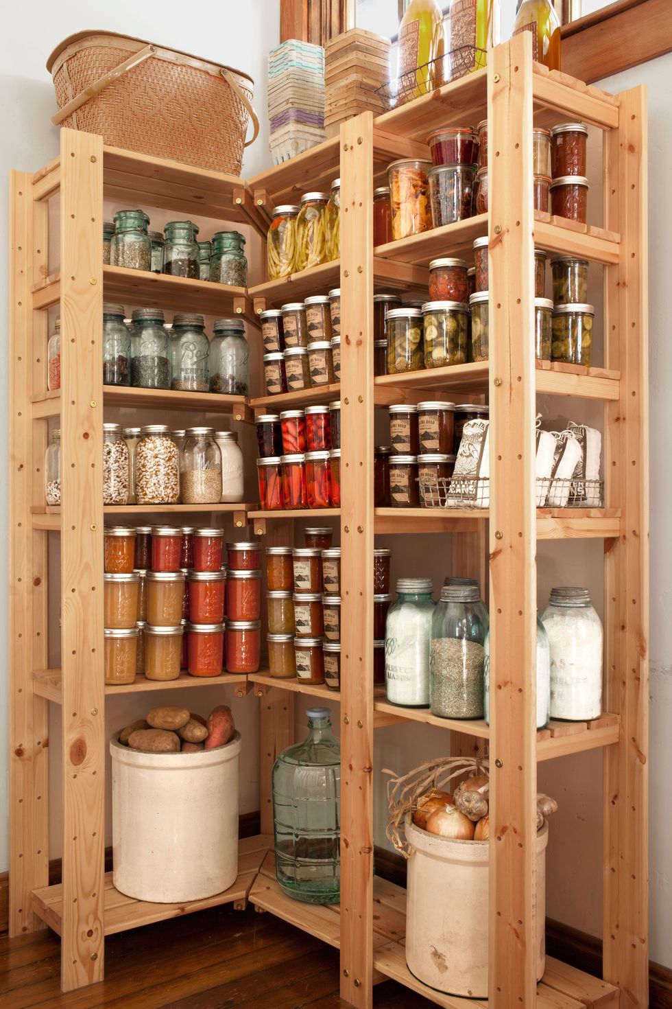 Shelf, Shelving, Collection, Plywood, Pantry, Display case, Food storage containers, Barrel, Cabinetry, 