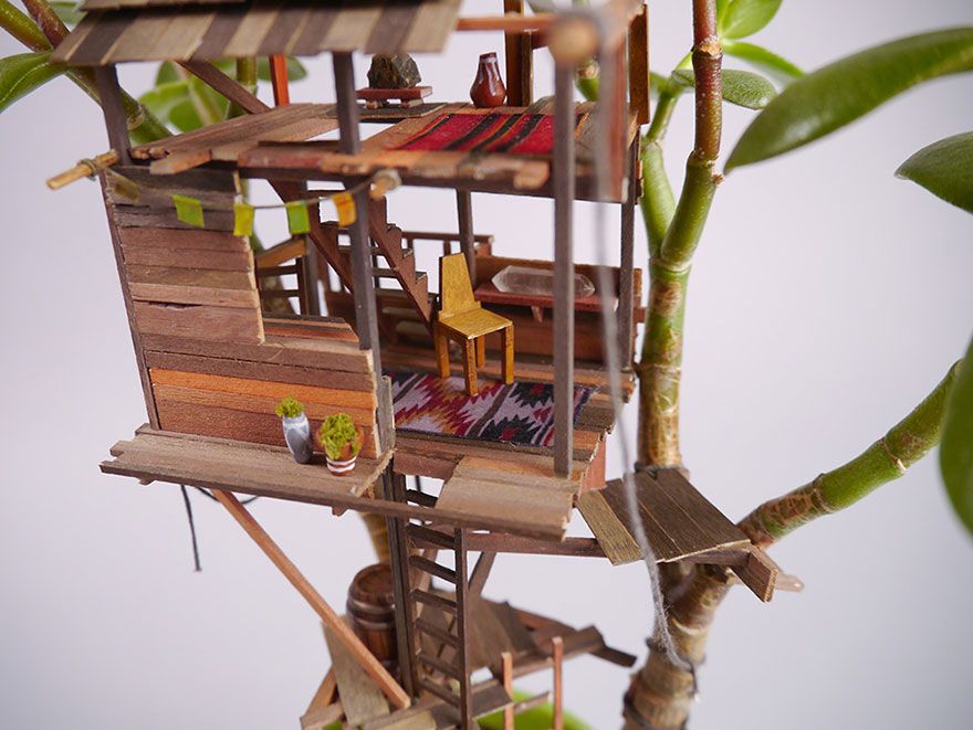 Tiny Tree Houses For Houseplants Adorable Mini Houseplant Tree Houses