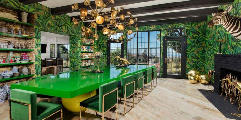 green jungle dining room