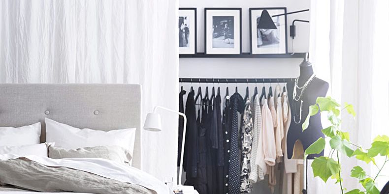 14 Small Bedroom Storage Ideas - How to Organize a Bedroom With No Closet Space