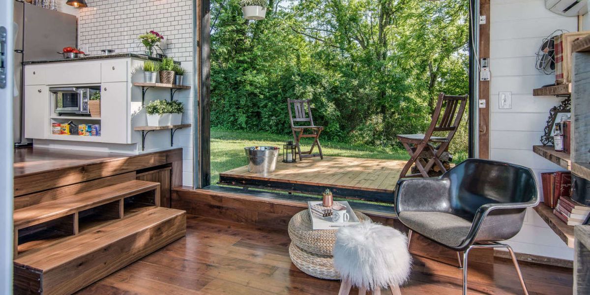 This Tiny Home's Pop-Out Porch Is Seriously Genius