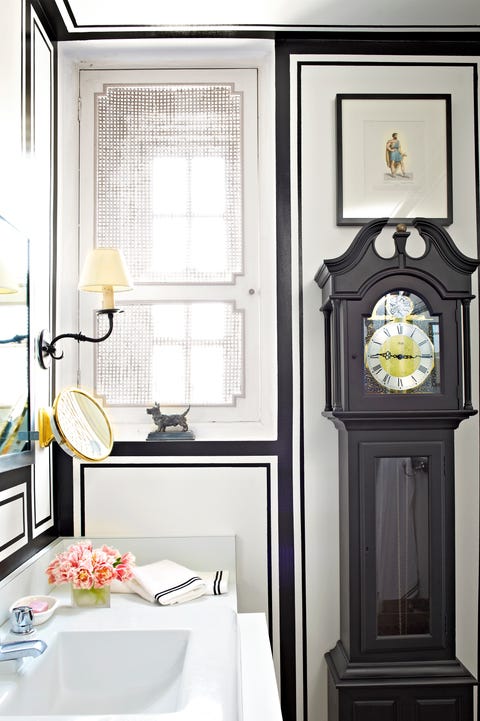 bathroom with grandfather clock