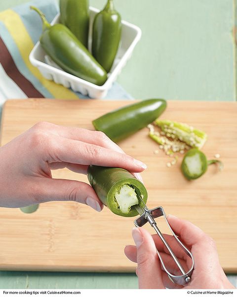 use a vegetable peeler to chilis