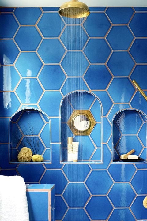 Blue, Majorelle blue, Pattern, Wall, Room, Design, Interior design, Wallpaper, Tile, Symmetry, 