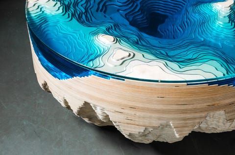 This Stunning Coffee Table Looks Just Like The Seafloor P The Table Is Designed To Look Like A Bathymetric Map Of Seafloor