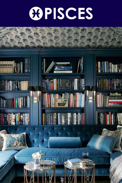 Blue, Shelf, Room, Interior design, Shelving, Bookcase, Furniture, Publication, Couch, Living room, 