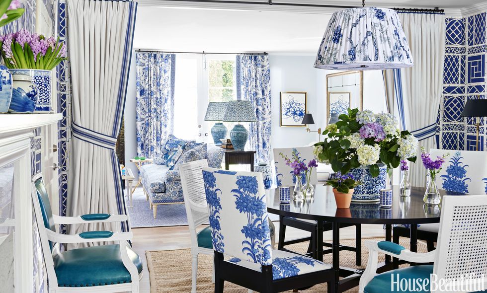 Blue and White House - Los Angeles Designer Mark D. Sikes