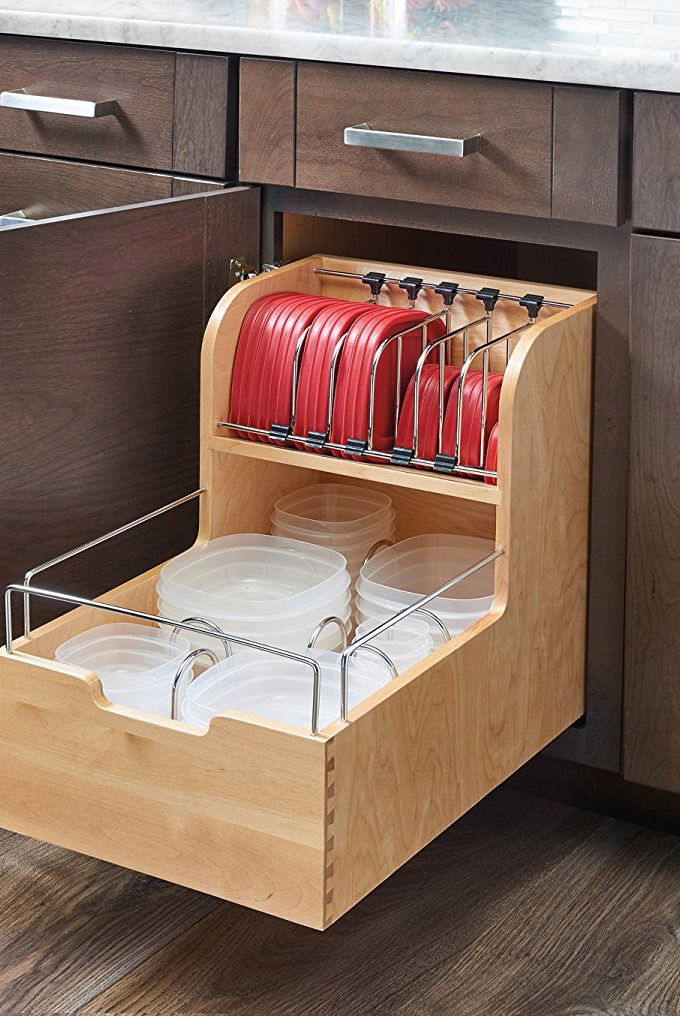 10 Genius Solutions for Organizing Food Storage Containers  Diy kitchen  storage, Kitchen cabinet organization, Tupperware storage