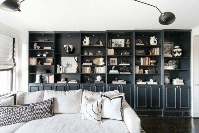 Black built in deals bookshelves