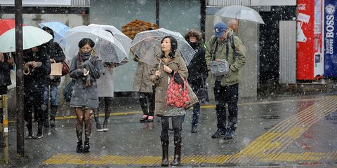Winter, Umbrella, Street fashion, Rain, Precipitation, Snapshot, Boot, Freezing, Drizzle, Snow, 