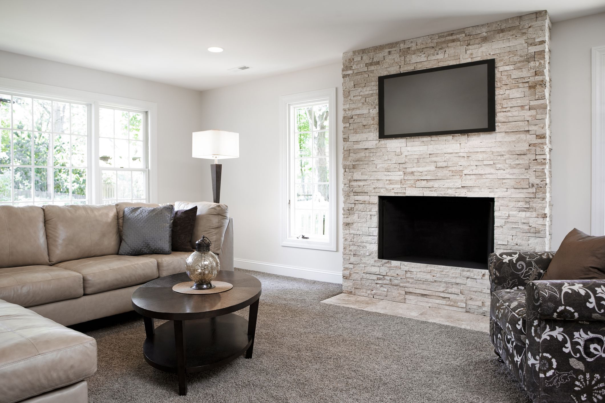 small living room with fireplace and tv | New Fatare