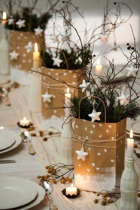 White, Branch, Centrepiece, Twig, Tableware, Table, Tree, Christmas decoration, Room, Drinkware, 