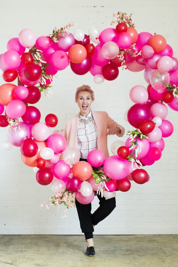 corazón de globos para san valentín