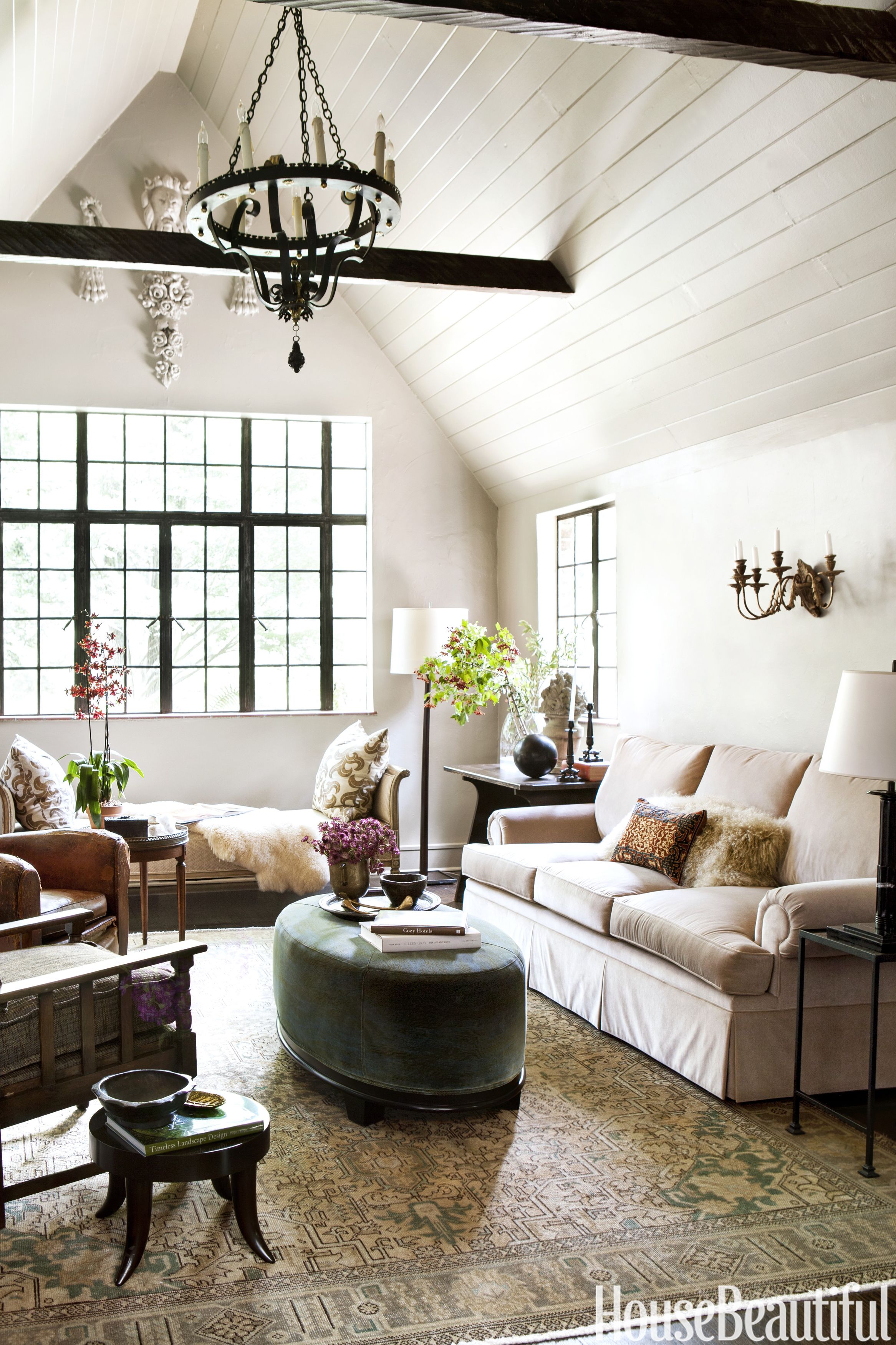 white and off white living rooms