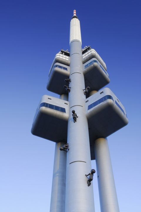 The 10 giant babies by Czech artist David Černý were added as a temporary installation in 2000. The oddities were so popular they became a permanent part of the tower.